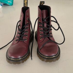 Dr. Martens Women's Dark Red Combat Boots